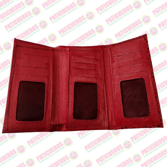 Billetera Cartera Monedero Cuero Genuino Dama Mujer embrague largo