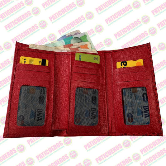 Billetera Cartera Monedero Cuero Genuino Dama Mujer embrague largo