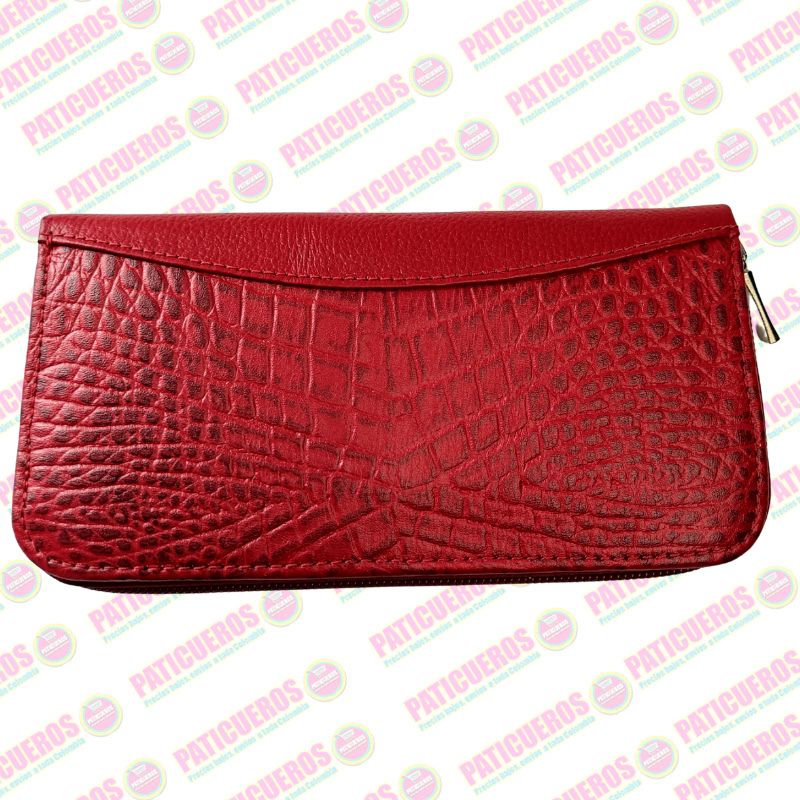 Billetera Cuero Bovino Colombiana Cremallera Cierre Mujer Dama Bolsillo Celular