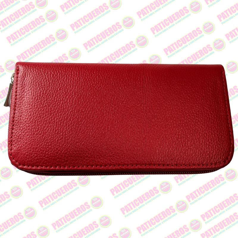 Billetera Cuero Bovino Colombiana Cremallera Cierre Mujer Dama Bolsillo Celular
