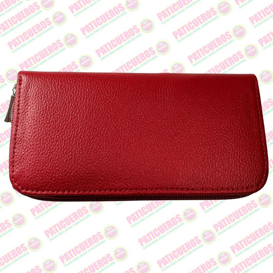 Billetera Cuero Bovino Colombiana Cremallera Cierre Mujer Dama Bolsillo Celular