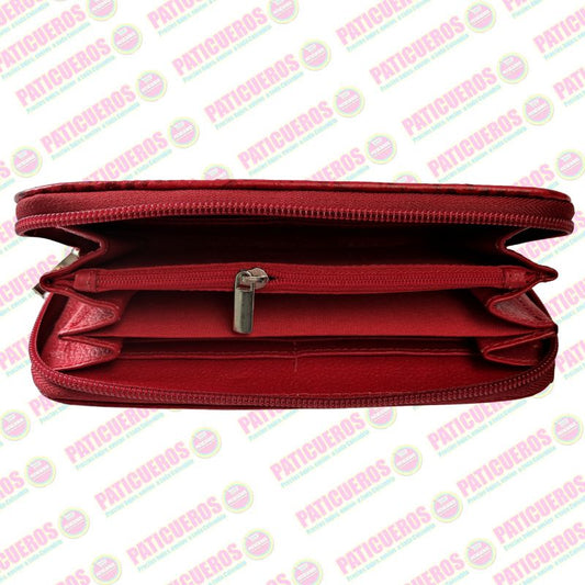 Billetera Cuero Bovino Colombiana Cremallera Cierre Mujer Dama Bolsillo Celular