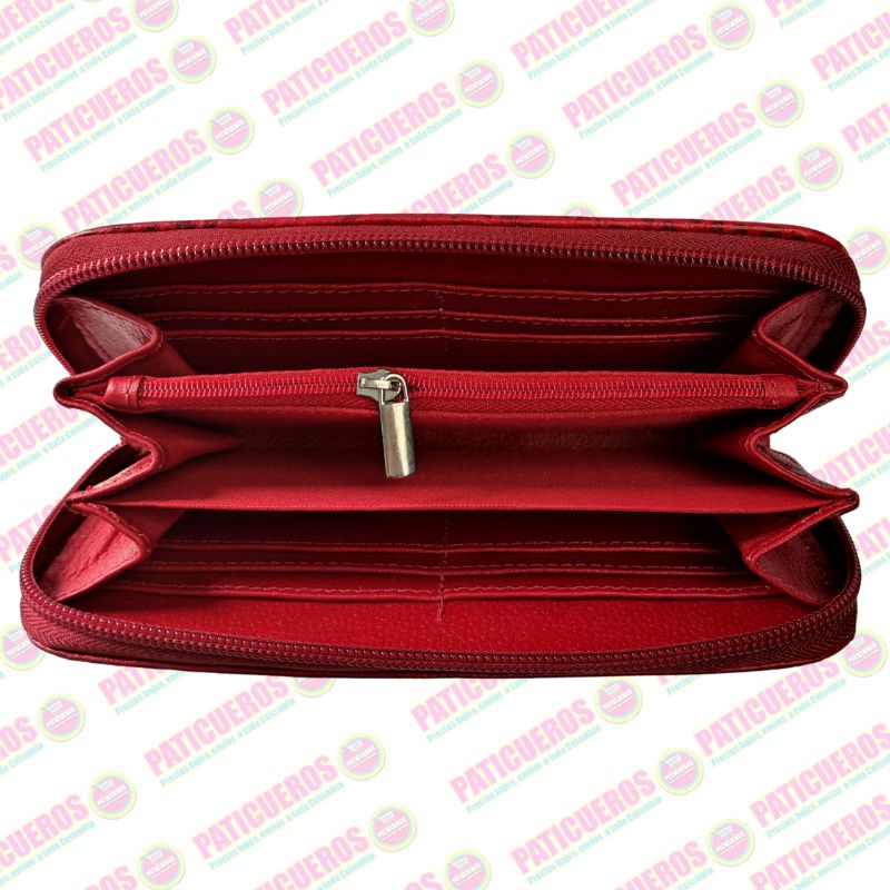 Billetera Cuero Bovino Colombiana Cremallera Cierre Mujer Dama Bolsillo Celular