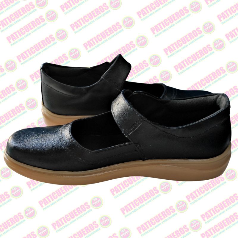 Zapatos En Cuero Negro Estilo Mafalda Para Mujer