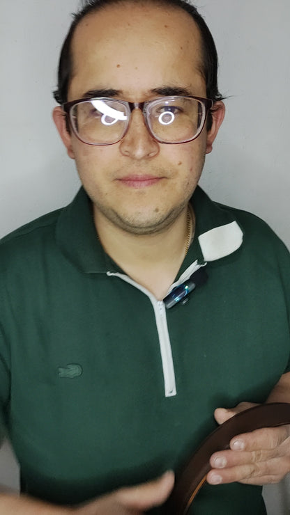 Cinturón Doble Faz En Cuero Para Hombre Marrón Con Negro