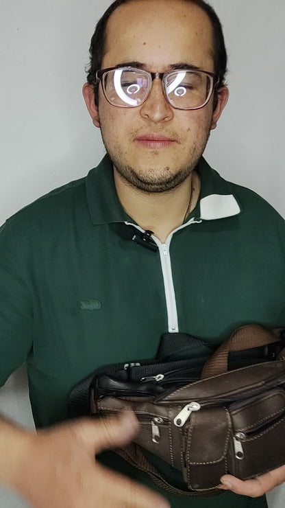 Canguro Riñonera En Cuero Genuino 100% Unisex Hombre Mujer