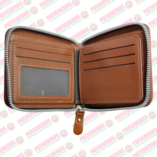 Billetera Con Cremallera De La Marca Menbence En Cuero PU Hombre