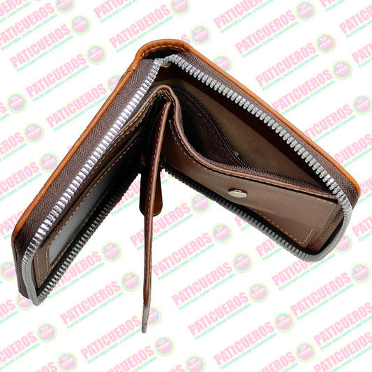 Billetera Con Cremallera De La Marca Menbence En Cuero PU Hombre