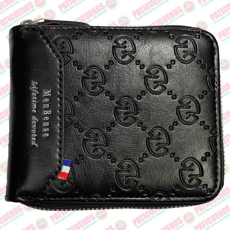 Billetera Con Cremallera De La Marca Menbence En Cuero PU Hombre