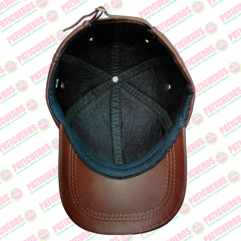 Gorra En Cuero Genuino 100% Cachucha Ajustable Unisex