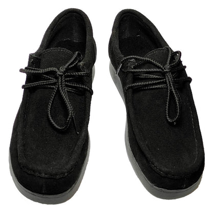 Bajo Pedido / Zapatos En Cuero Gamuza Negra Estilo Abuelo ¡Producto Colombiano!