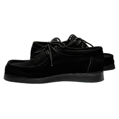 Bajo Pedido / Zapatos En Cuero Gamuza Negra Estilo Abuelo ¡Producto Colombiano!