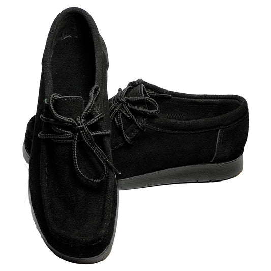 Bajo Pedido / Zapatos En Cuero Gamuza Negra Estilo Abuelo ¡Producto Colombiano!